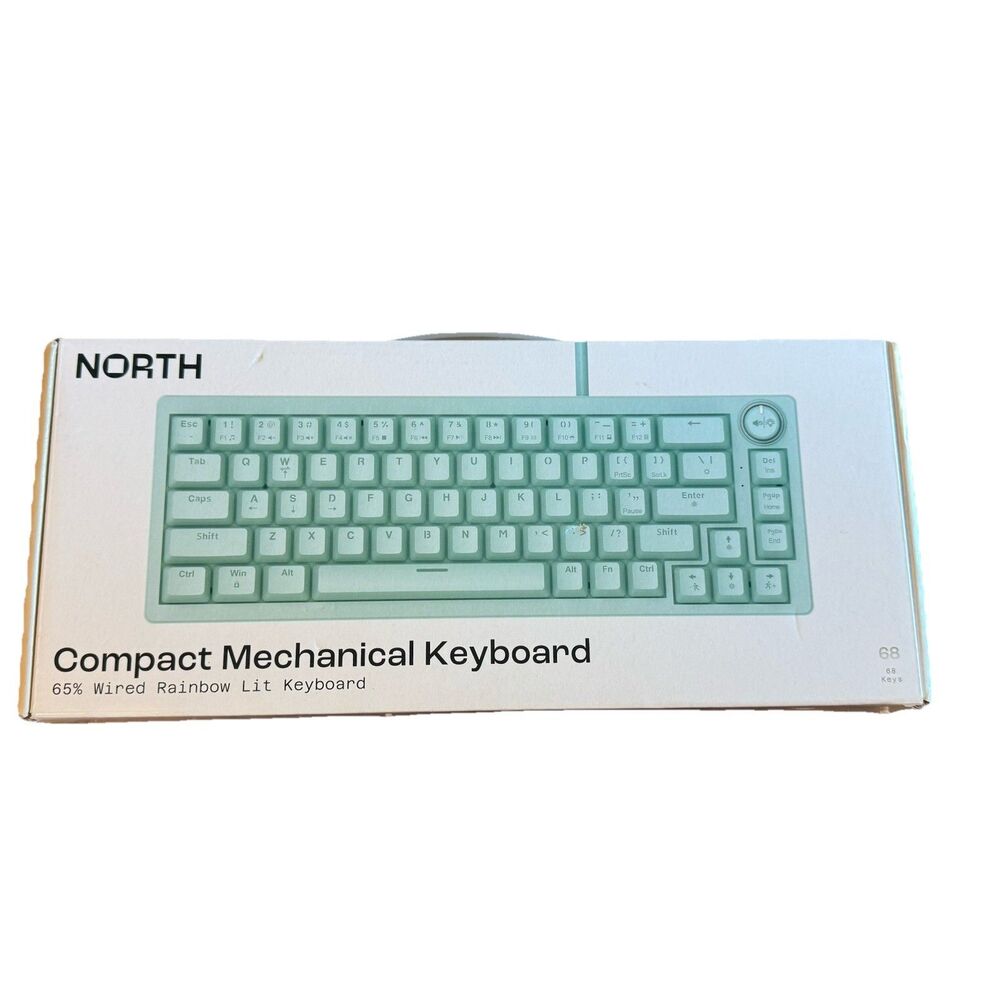 NEW NORTH Compact Mechanical Keyboard 65% Wired Rainbow Lit Keyboard